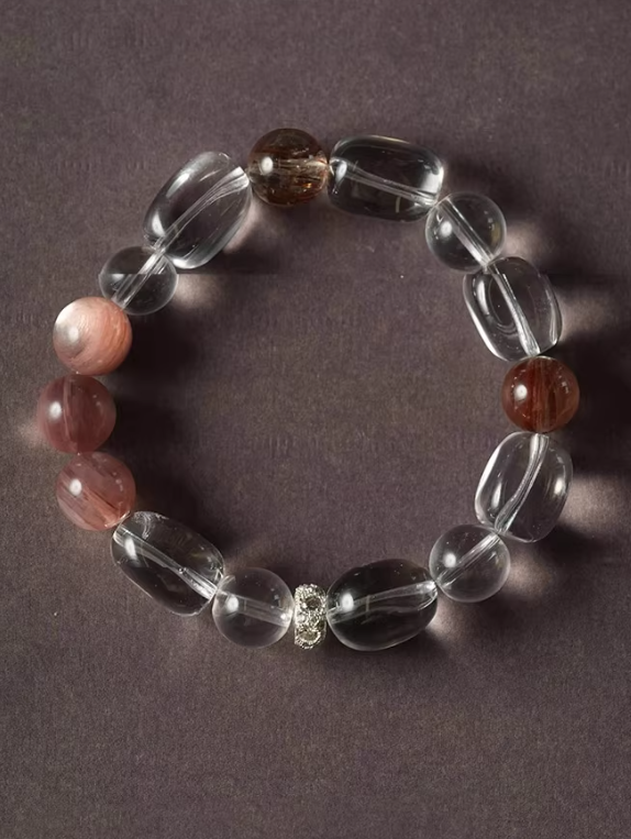 White Marble Agate Bead Bracelet