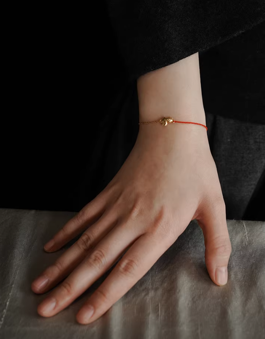Red Cord Pony Silver Bracelet