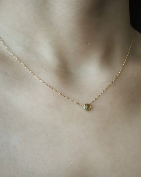 Morganite Olive Gem Necklace