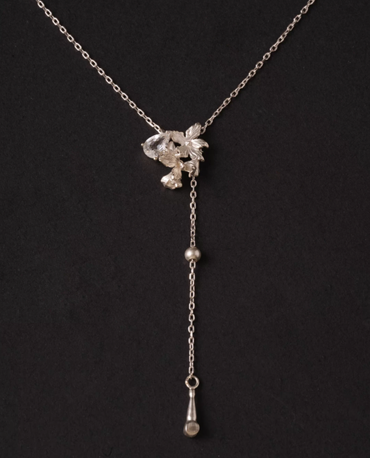 White Topaz Blossom Silver Necklace
