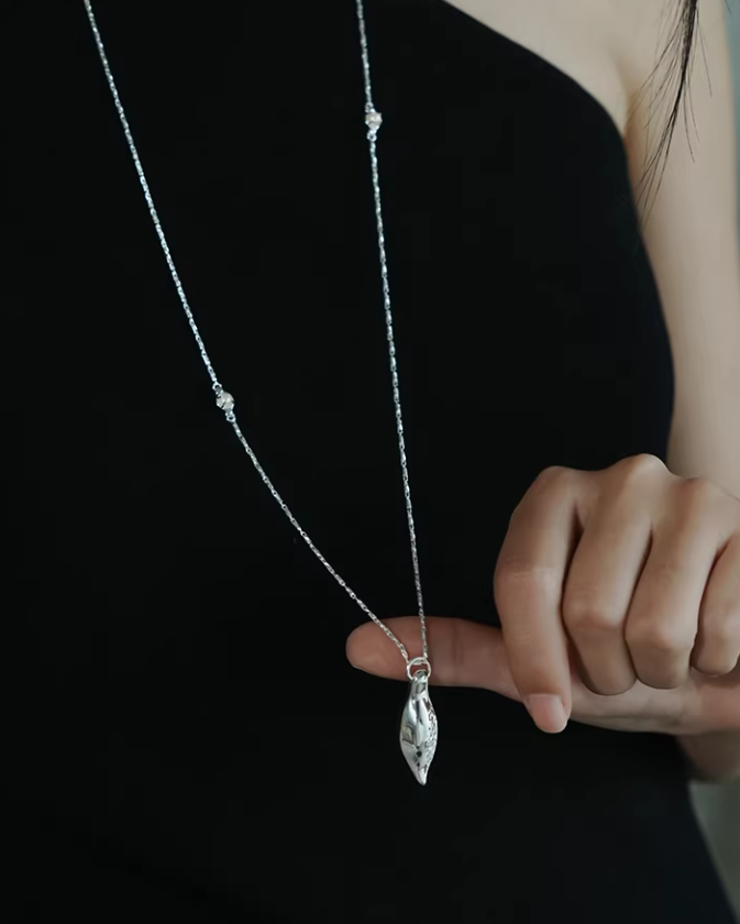 Pavé Crystal Seed Drop Necklace