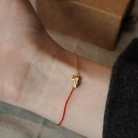 Red Cord Pony Silver Bracelet