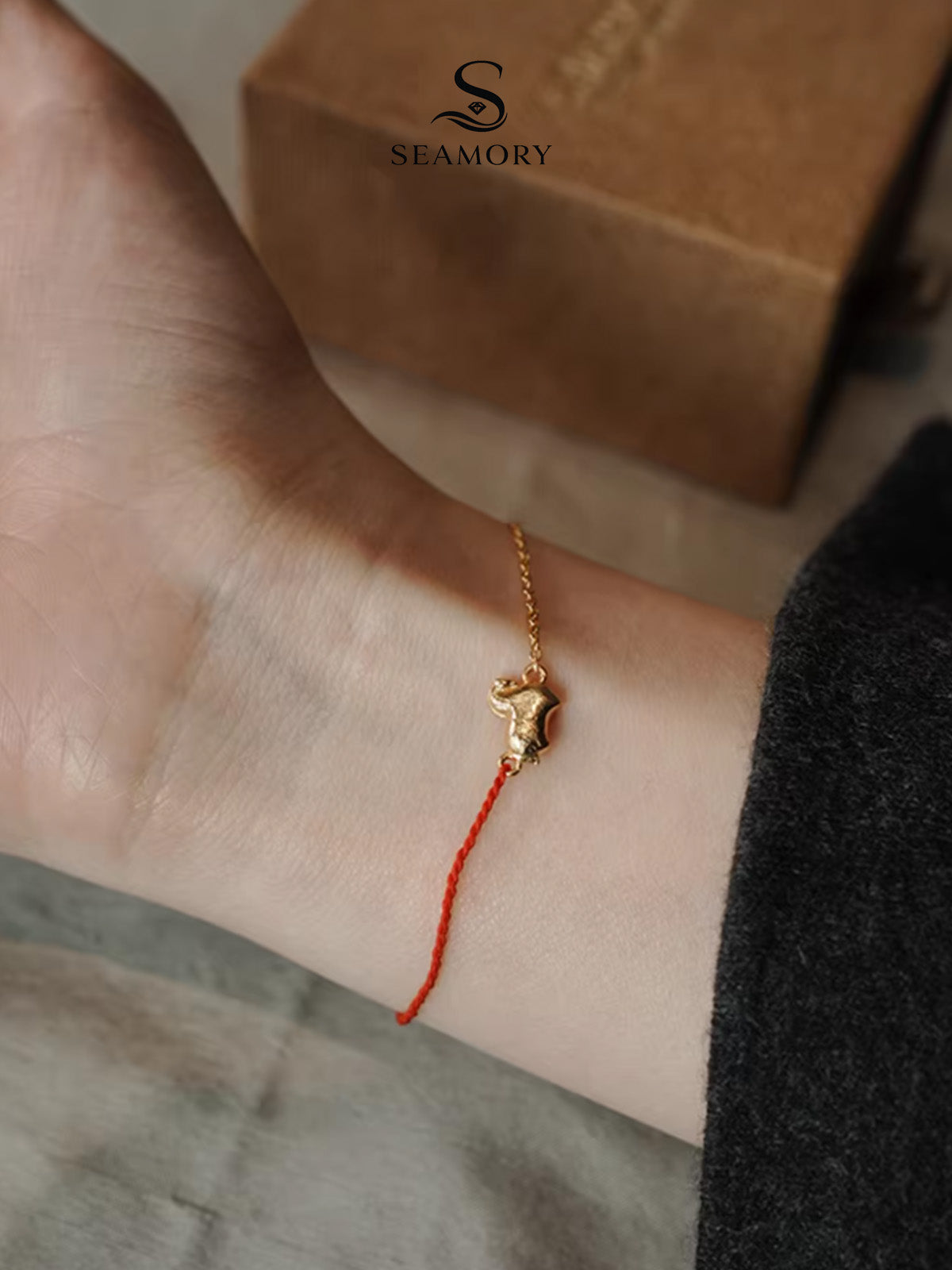 Red Cord Pony Silver Bracelet