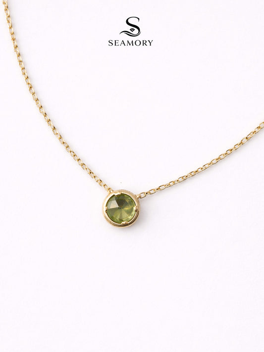 Morganite Olive Gem Necklace