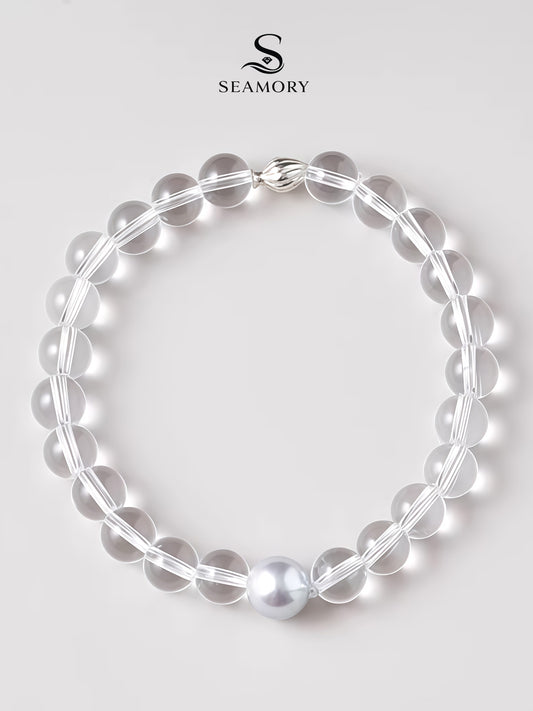 Crystal Pure Pearl Silver Bracelet