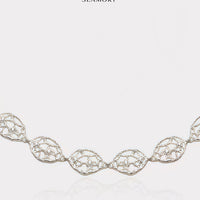 Minimalist Hollow Knit Silver Necklace