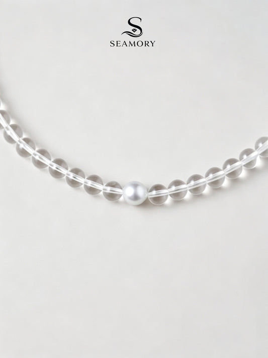 Crystal Pearl Fusion Necklace