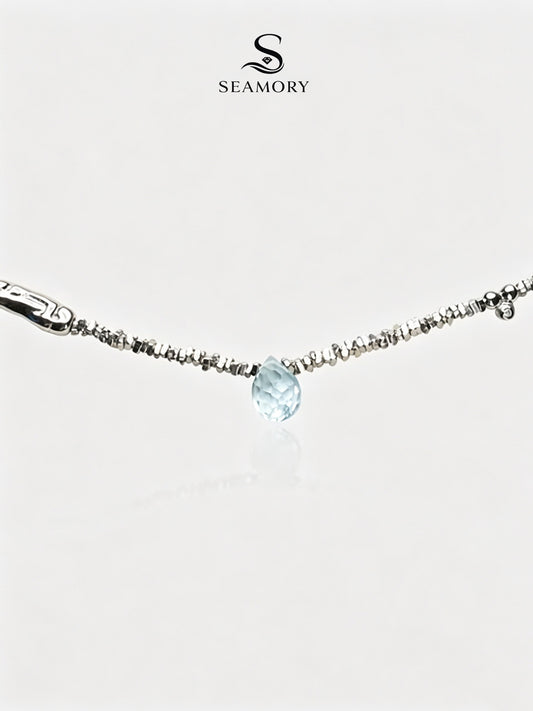 Aqua Bloom Green Crystal Necklace