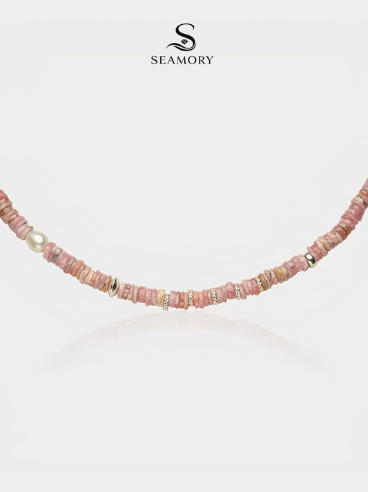 Andes Rose Pearl Silver Necklace