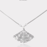Oriental Fan Jade Pendant Necklace