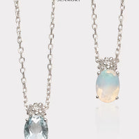 Opal Ocean Silver Pendant Necklace
