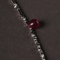 Ruby Seed Charm Sterling Necklace