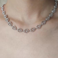Minimalist Hollow Knit Silver Necklace