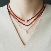 Red Agate Oriental Bead Necklace