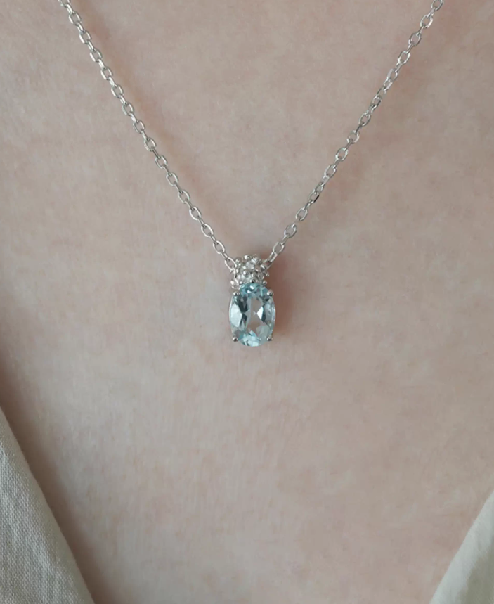Opal Ocean Silver Pendant Necklace