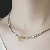Sunlit Citrine Silver Necklace