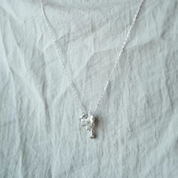 White Topaz Blossom Silver Necklace