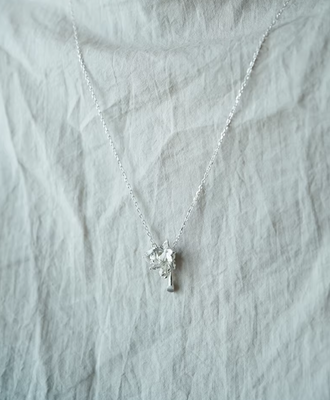 White Topaz Blossom Silver Necklace
