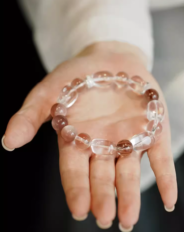 White Marble Agate Bead Bracelet
