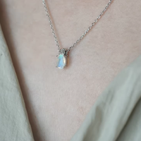 Opal Ocean Silver Pendant Necklace