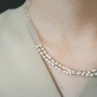 Aurora Pearl Crystal Layer Necklace