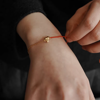 Red Cord Pony Silver Bracelet