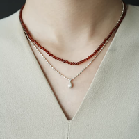 Red Agate Oriental Bead Necklace